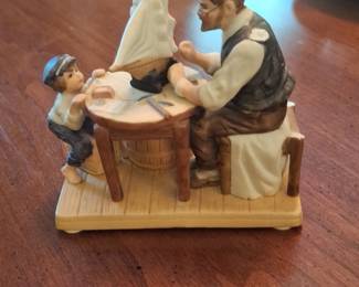 Norman Rockwell Porcelain Figurines and Floral Tea Set