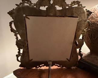 Ornate Victorian Style Cast Metal Picture Frame second image