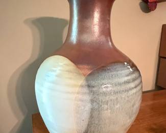Robert Maxwell for Pottery Craft USA Stoneware Vase with Glaze Drip Effect