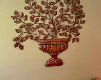 Metal Wall Art Tree in Urn