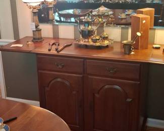 Vintage Cherry Wood FlipTop Server Cabinet