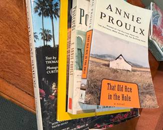 Collection of Annie Proulx Novels That Old Ace in the Hole, Postcards, and Hearst Castle San Simeon