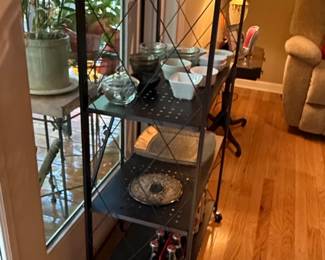 Tier Foldable Metal Bakers Rack with Wheels second image