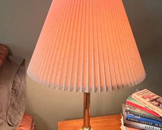 Vintage Stiffel Brass Table Lamp with Pleated Shade