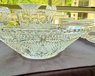 Pressed Glass Punch Bowl Set Wexford Pattern third image
