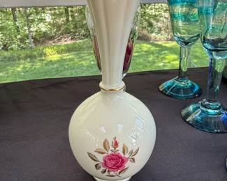 Vintage Lenox Porcelain Vase with Rose Motif
