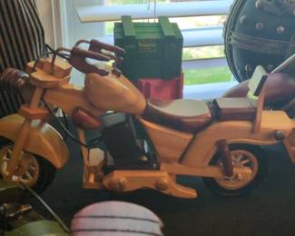 Handcrafted Wooden Motorcycle Model