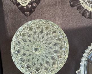 Pressed Glass Serving Bowls Set