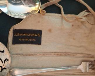 Sterling Silver Pastry Server and Cocktail Forks Set in Presentation Roll second image