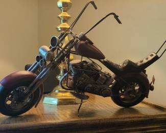 Scrap Metal Chopper Motorcycle Sculpture