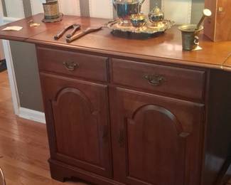 Vintage Cherry Wood FlipTop Server Cabinet second image