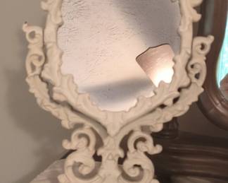 Antique Cast Iron Victorian Vanity Mirror