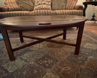 Mahogany Butlers Tray Coffee Table with XStretcher