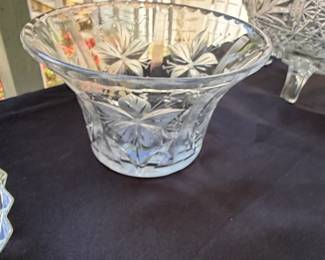 Anchor Hocking Early American Prescut EAPC Star of David Fruit Bowl and Compote Set third image