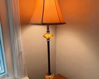 Vintage Amber Glass Accent Table Lamp
