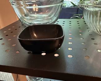Luminarc Carine Black Square Bowl and Glass Mixing Bowls Set