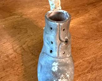 Vintage Ceramic Boot Planter with Cat Figurine, Made in Japan second image