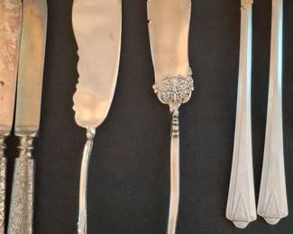 Sterling Silver Fish Knives and Forks Set with Ornate Handles