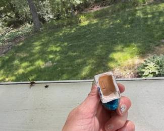 Blue Ceramic Bird Figurine