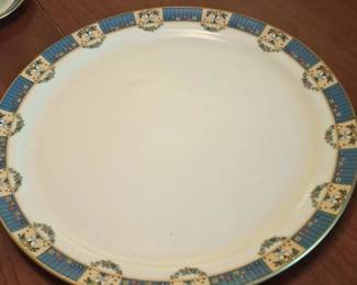 Porcelain Sugar Bowl, Creamer, and Platter Set Derby Bleu Pattern second image