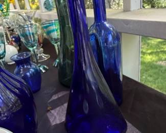 Cobalt Blue Blown Glass Vase second image