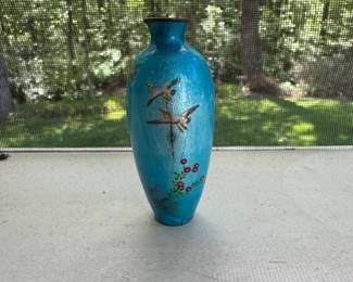 Japanese Cloisonn Vase with Cranes