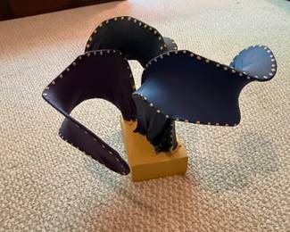 Abstract Metal Sculpture with Polka Dots second image