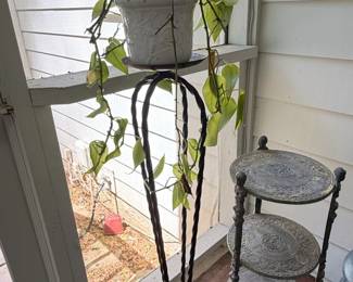 Antique ThreeTiered Cast Iron Plant Stand second image