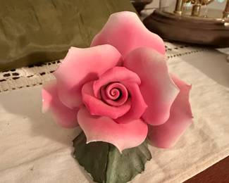 Capodimonte Porcelain Rose Figurine second image