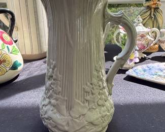 Victorian Relief Moulded Jug with Tree and Fern Motif