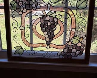 Stained Glass Grape Cluster Panel