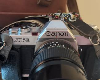 Canon AV mm Film Camera with Canon FD mm f or . Lens and Leather Bag fourth image