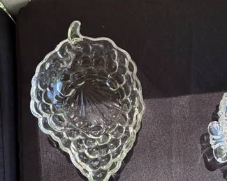 Vintage Clear Glass Grape Cluster Bowl