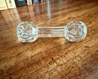 Cut Crystal Glass Dumbbell Knife Rest