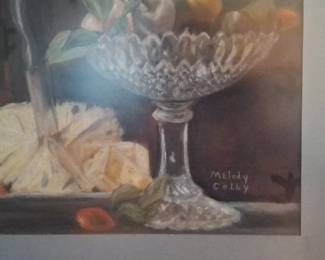 Still Life with Fruit and Crystal Compote by Melody Colby