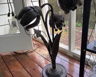 Vintage Art Nouveau Tulip Lamp second image