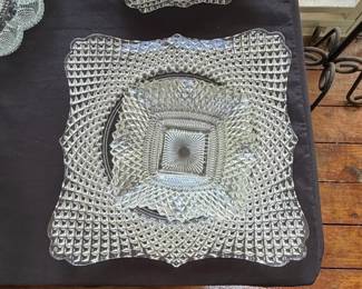 Pressed Glass Punch Bowl Set Wexford Pattern fourth image