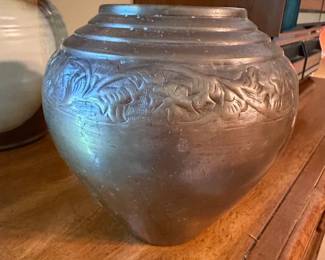 Vintage Etched Brass Vase