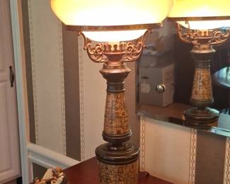 Victorian Era Map Motif Table Lamp