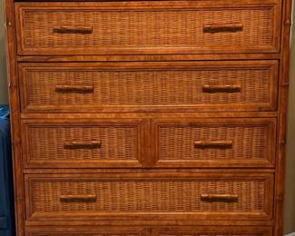 Faux Bamboo and Rattan Dresser