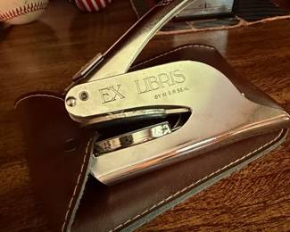 MR Seal Ex Libris Embosser with Leather Case