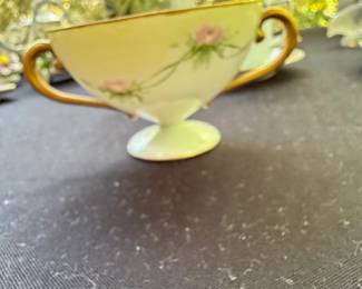 Porcelain Sugar Bowl with Monogram M.S. and Floral Decoration fourth image