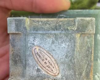 Carved Jade and Mother of Pearl Flower Arrangement second image