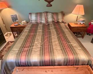 Striped Silk Taffeta Bedding Set