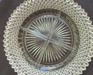 Anchor Hocking Miss America Clear Part Relish Dish