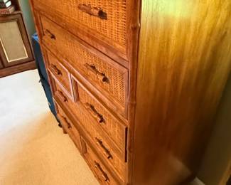Faux Bamboo and Rattan Dresser second image