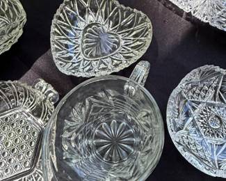 Antique Cut Glass Pitcher and Bowls Set third image