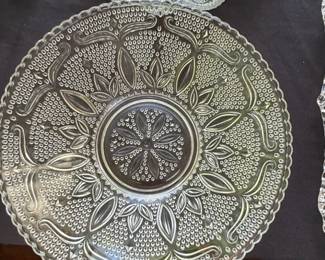 Pressed Glass Punch Bowl Set Wexford Pattern second image