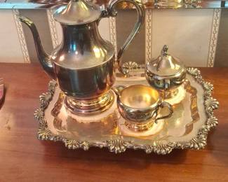 Vintage SilverPlated Tea Set with Tray by F.B. Rogers