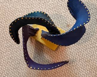 Abstract Metal Sculpture with Polka Dots